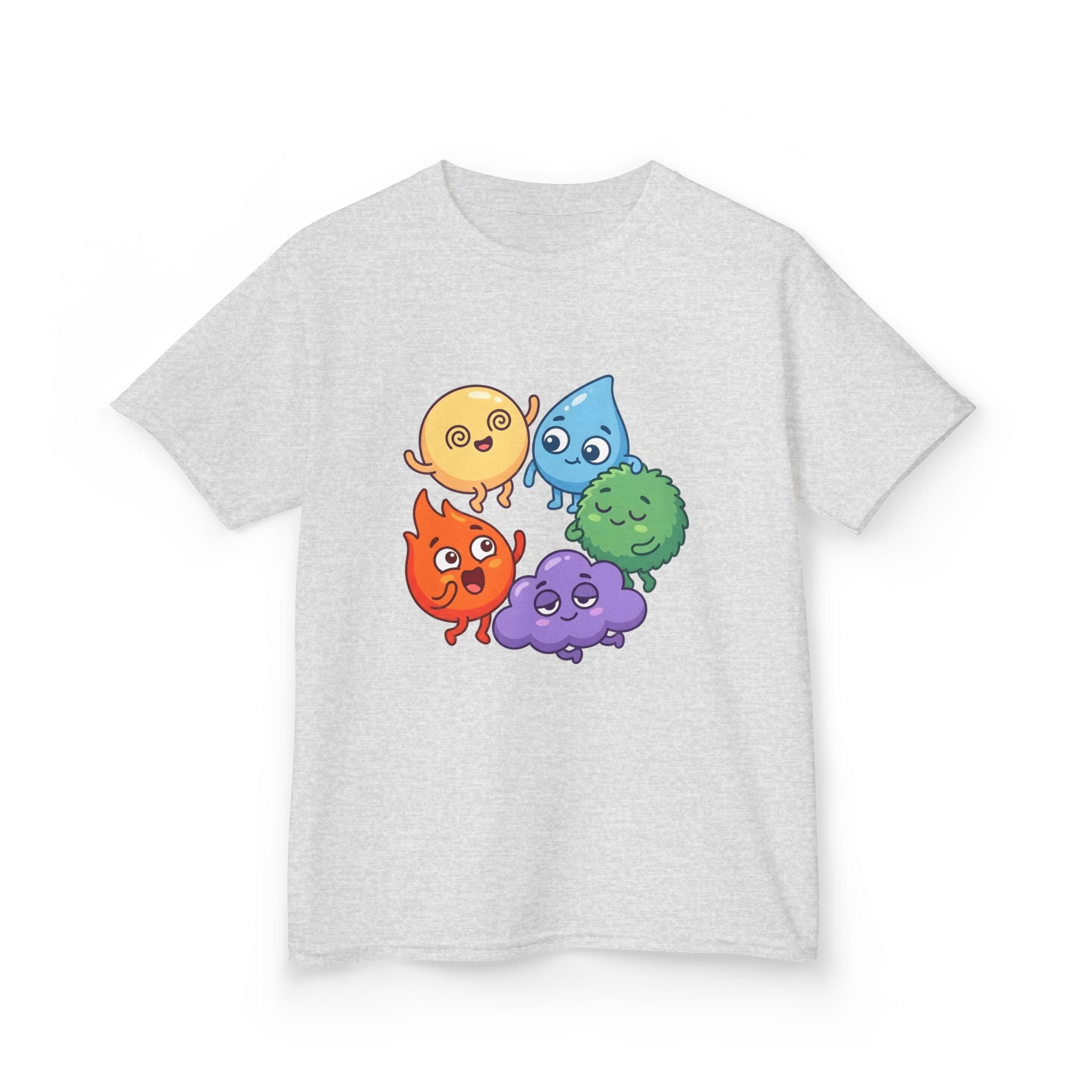 Kids Heavy Cotton Tee - Cute Whimsical Elemental Characters