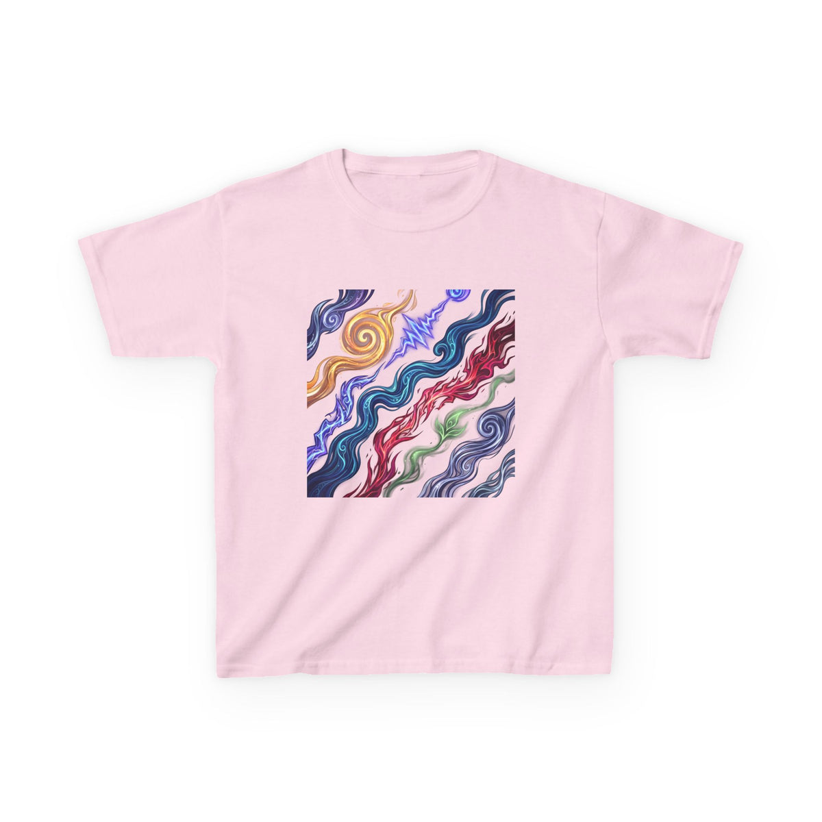 Kids Tee - Vibrant Elemental Magic Energy | Fantasy Glow