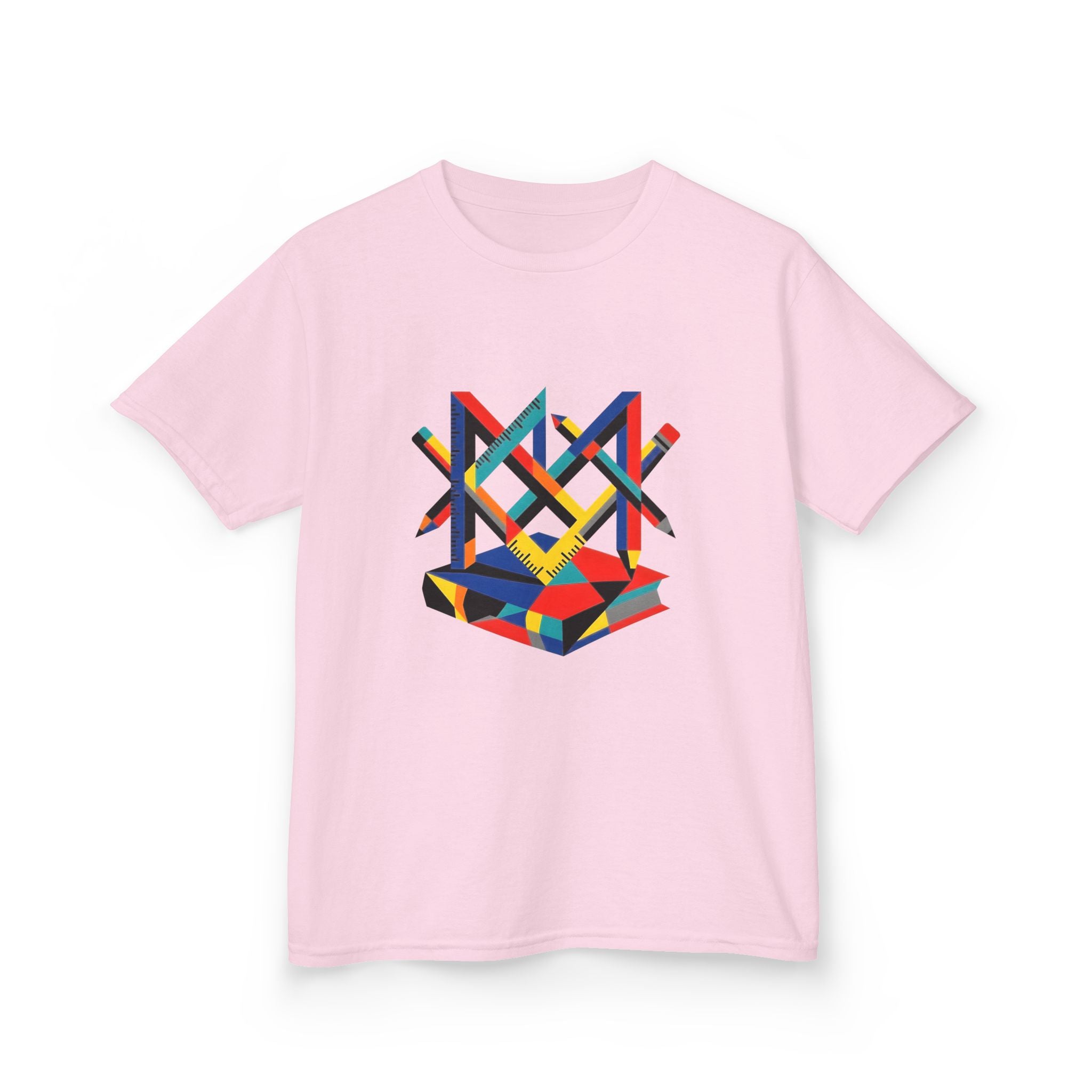 Kids Tee - Bauhaus Geometric Design Tools Graphic | Primary Colors