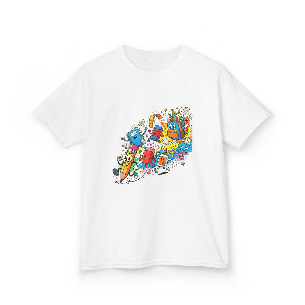 Kids Back to School 2026 Tee - Cartoon School Supplies