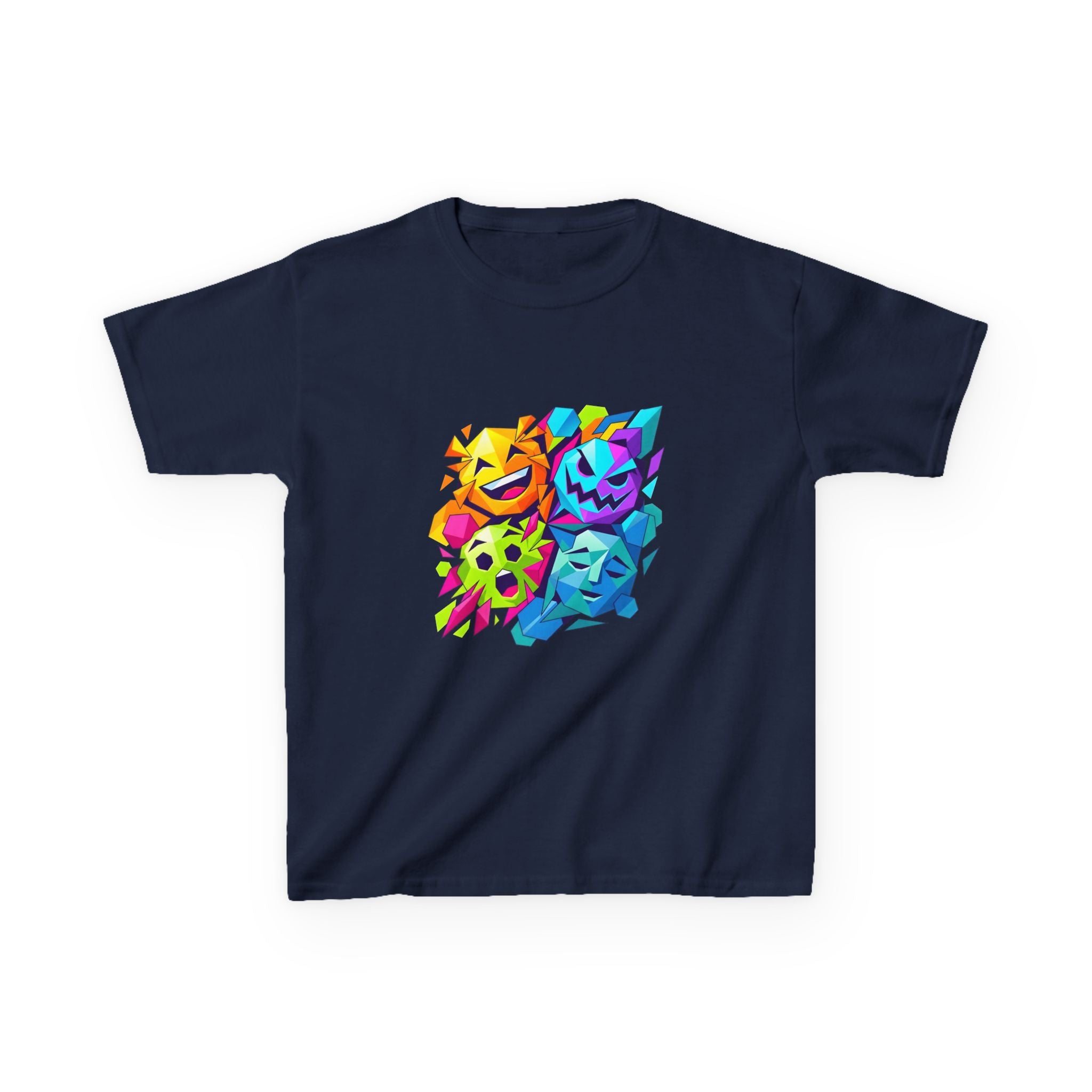 Kids T-Shirt - Vibrant Geometric Faces | Abstract Art