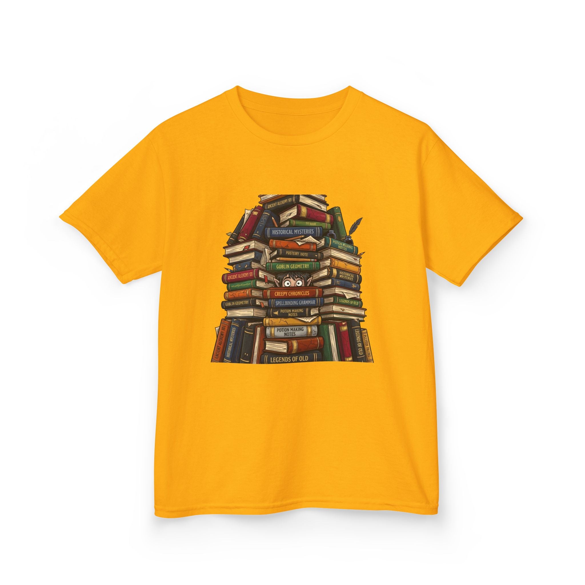 Kids Magic Studies Tee - Whimsical Fantasy Books & Goblin Geometry