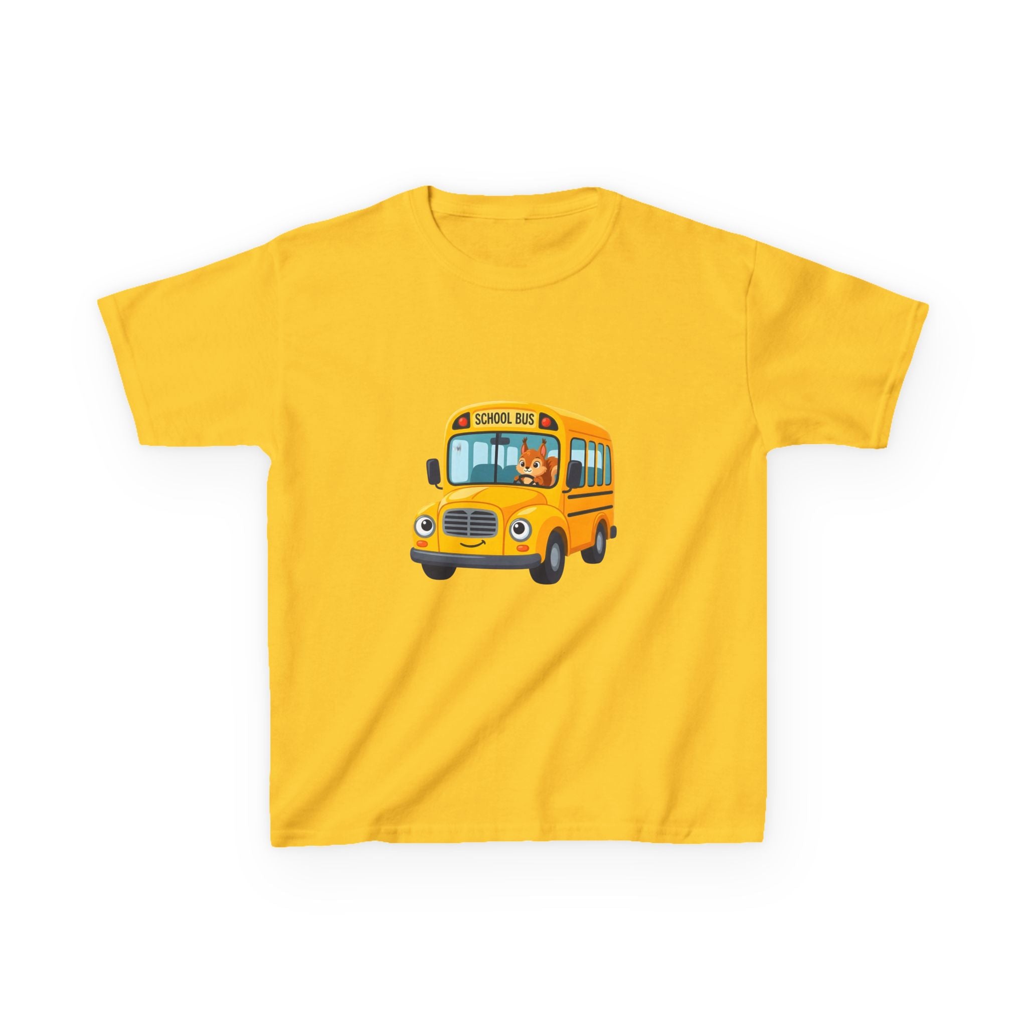 Kids School Bus T-Shirt - Cute Squirrel Driving Cartoon Tee | Back to