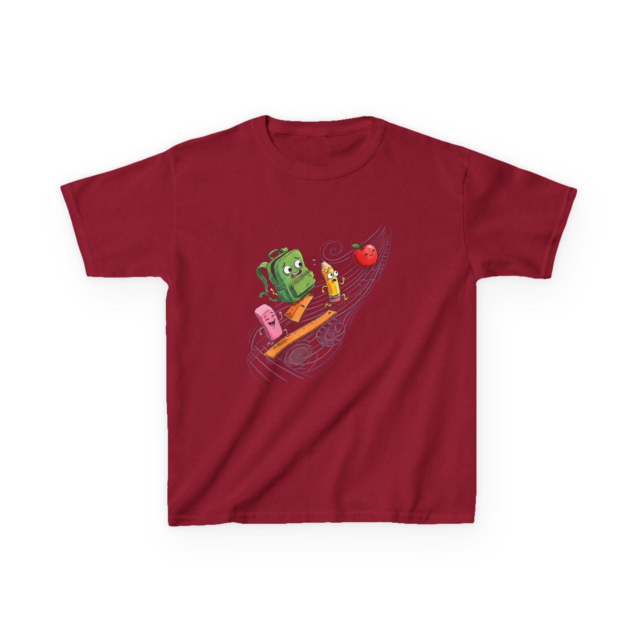Kids Cartoon School Supplies T-Shirt - Back to School Chaos | 2026