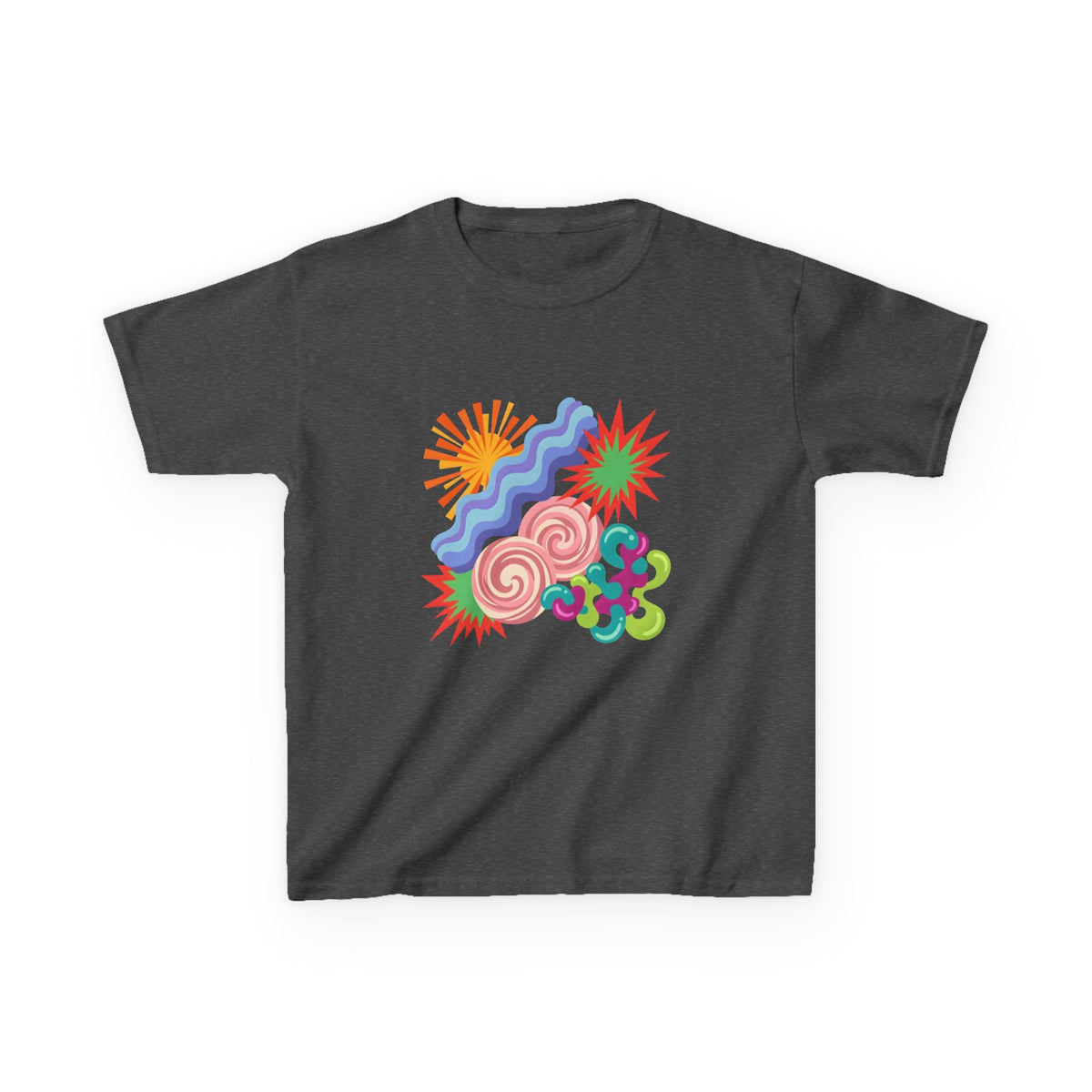 Kids T-Shirt - Playful Candy Explosion Abstract Art