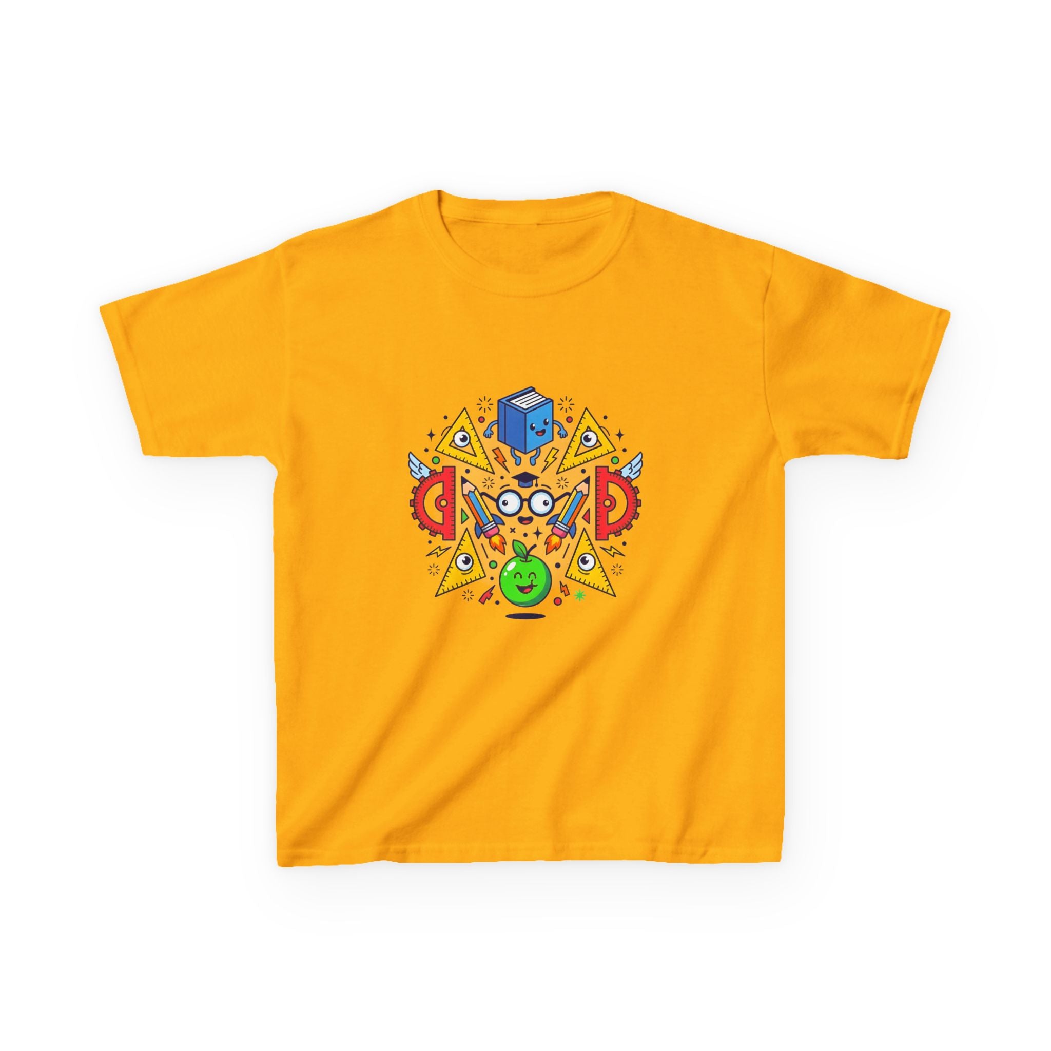 Kids Tee - Cartoon School Supplies & Learning Design | Back to School