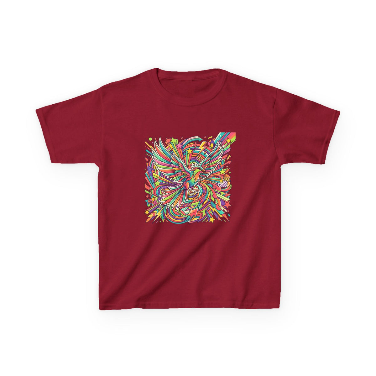 Kids Mythical Phoenix Tee - Energetic Psychedelic Art