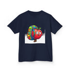 Kids Tee - Adventurous Apple Character Hiking T-Shirt