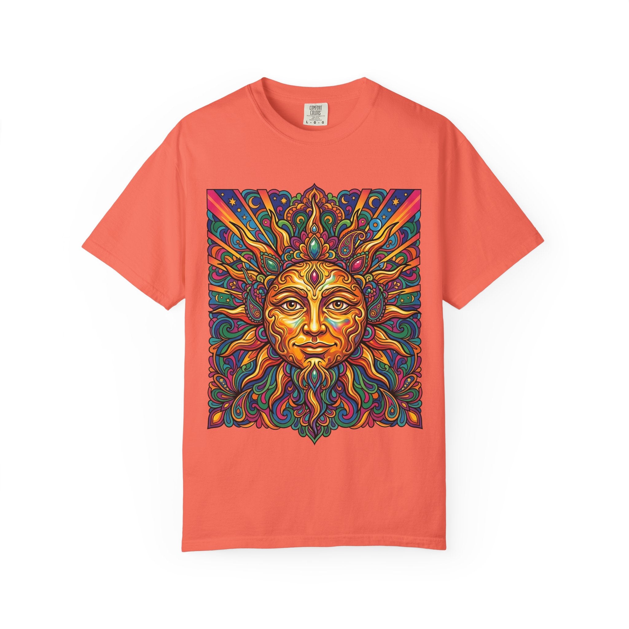 Unisex T-shirt - Psychedelic Sun Boho | Comfort Colors Garment-Dyed