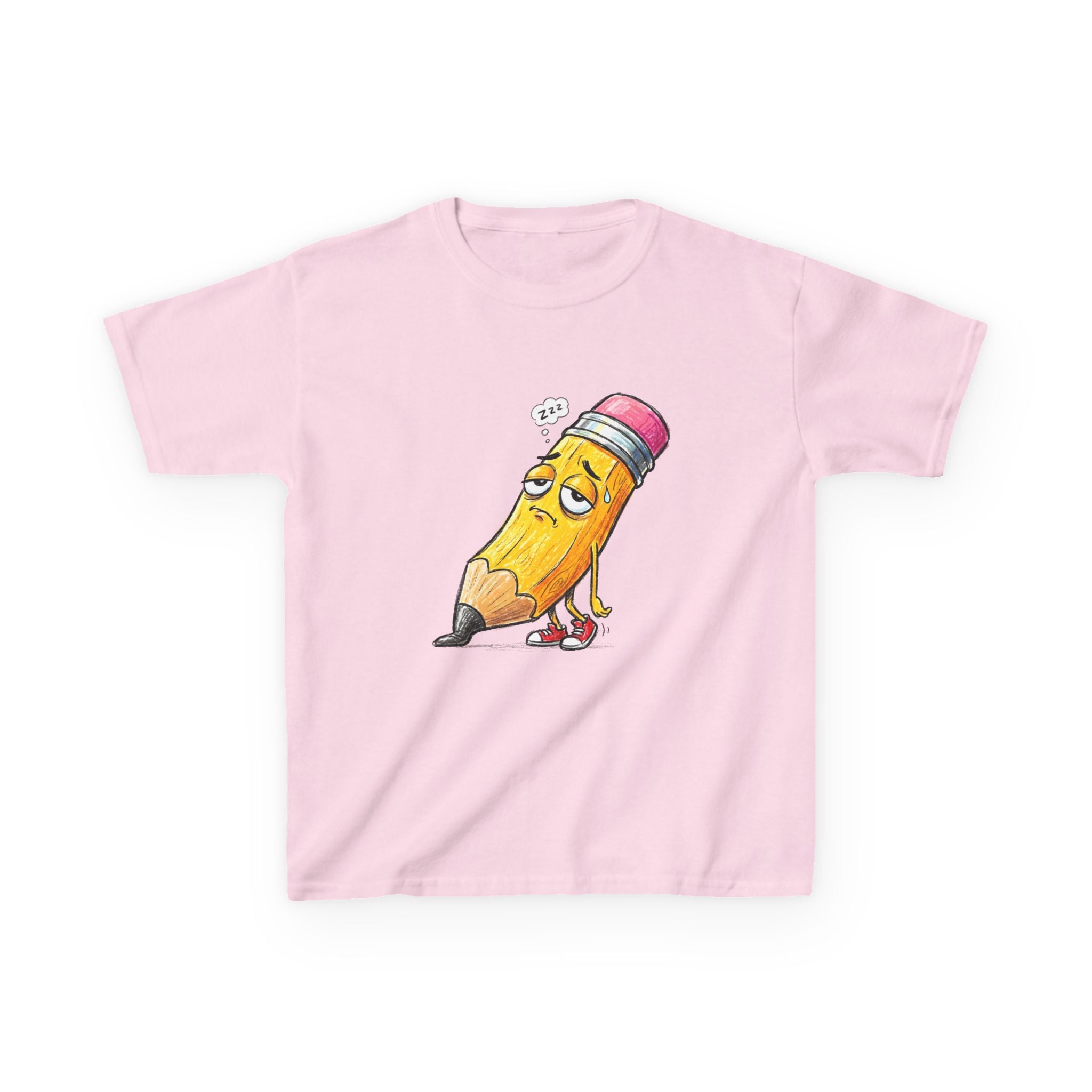 Kids T-Shirt - Tired Pencil Zzz Cartoon | Funny Back to School