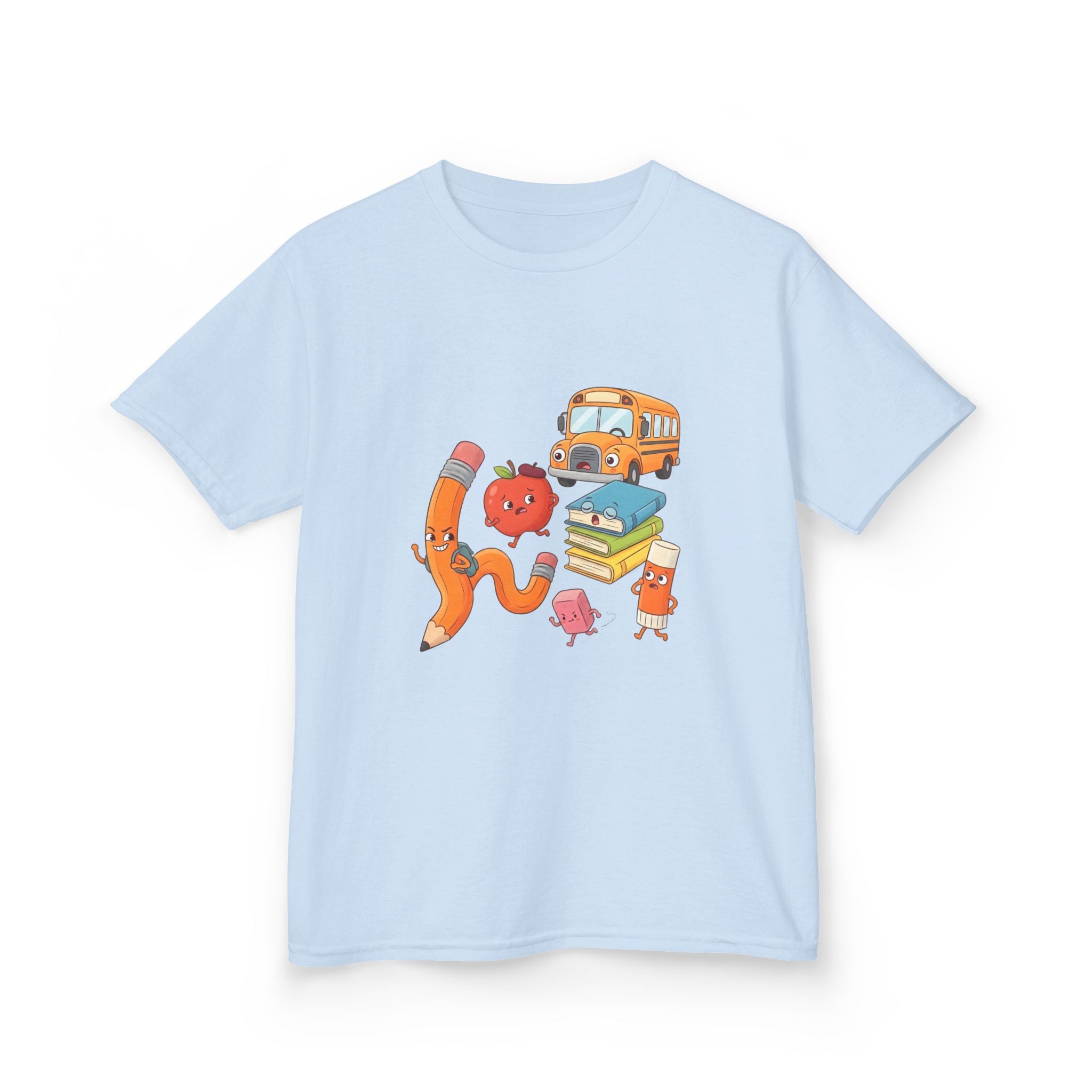 Kids T-Shirt - Cute Cartoon School Supplies | First Day of School