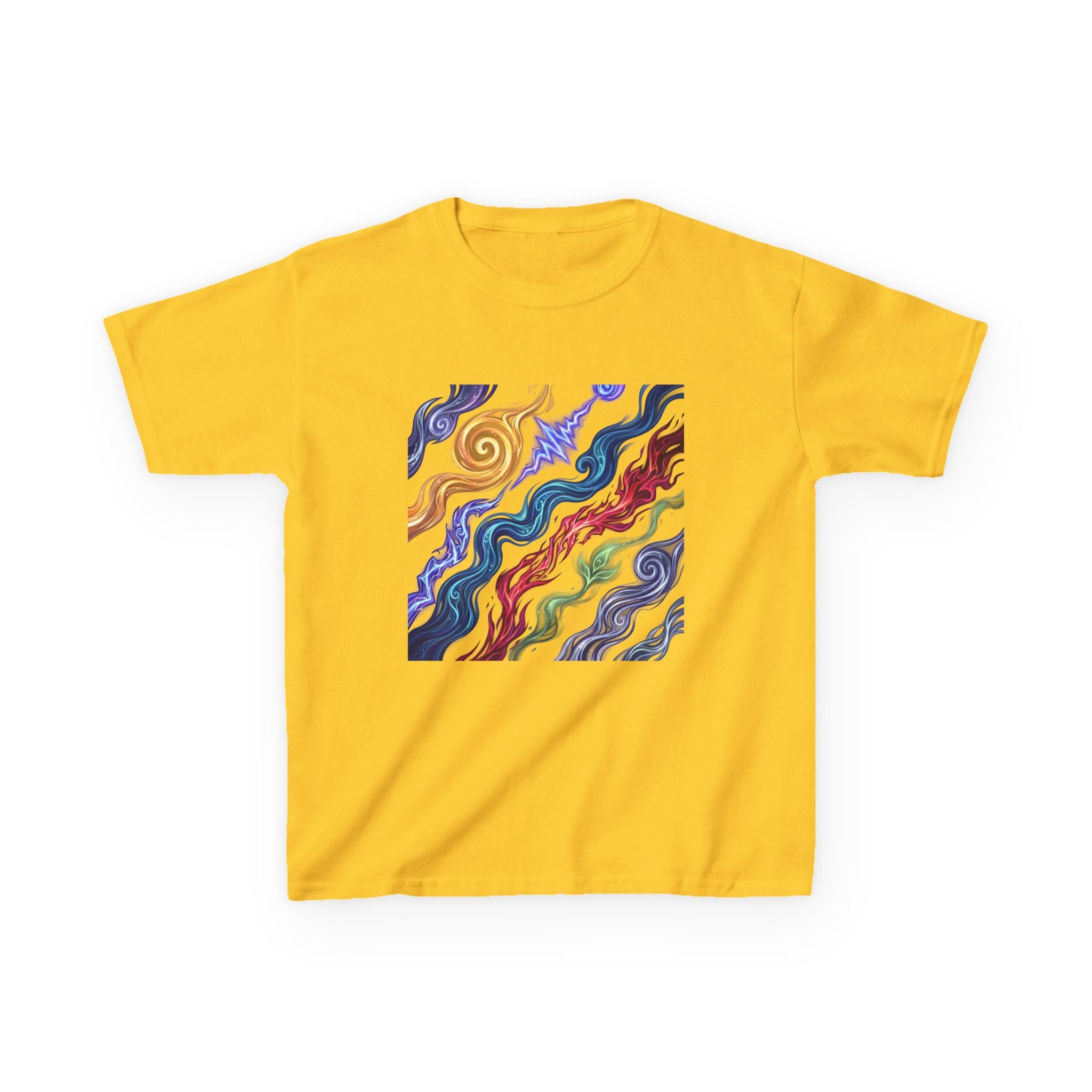 Kids Tee - Vibrant Elemental Magic Energy | Fantasy Glow