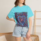 Unisex Garment-Dyed T-shirt - Cosmic Love | Psychedelic Heart Art