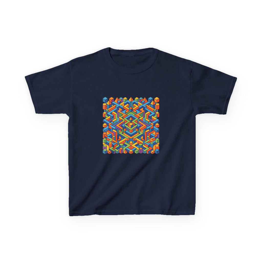 Kids T-Shirt - Colorful Isometric Optical Illusion Maze