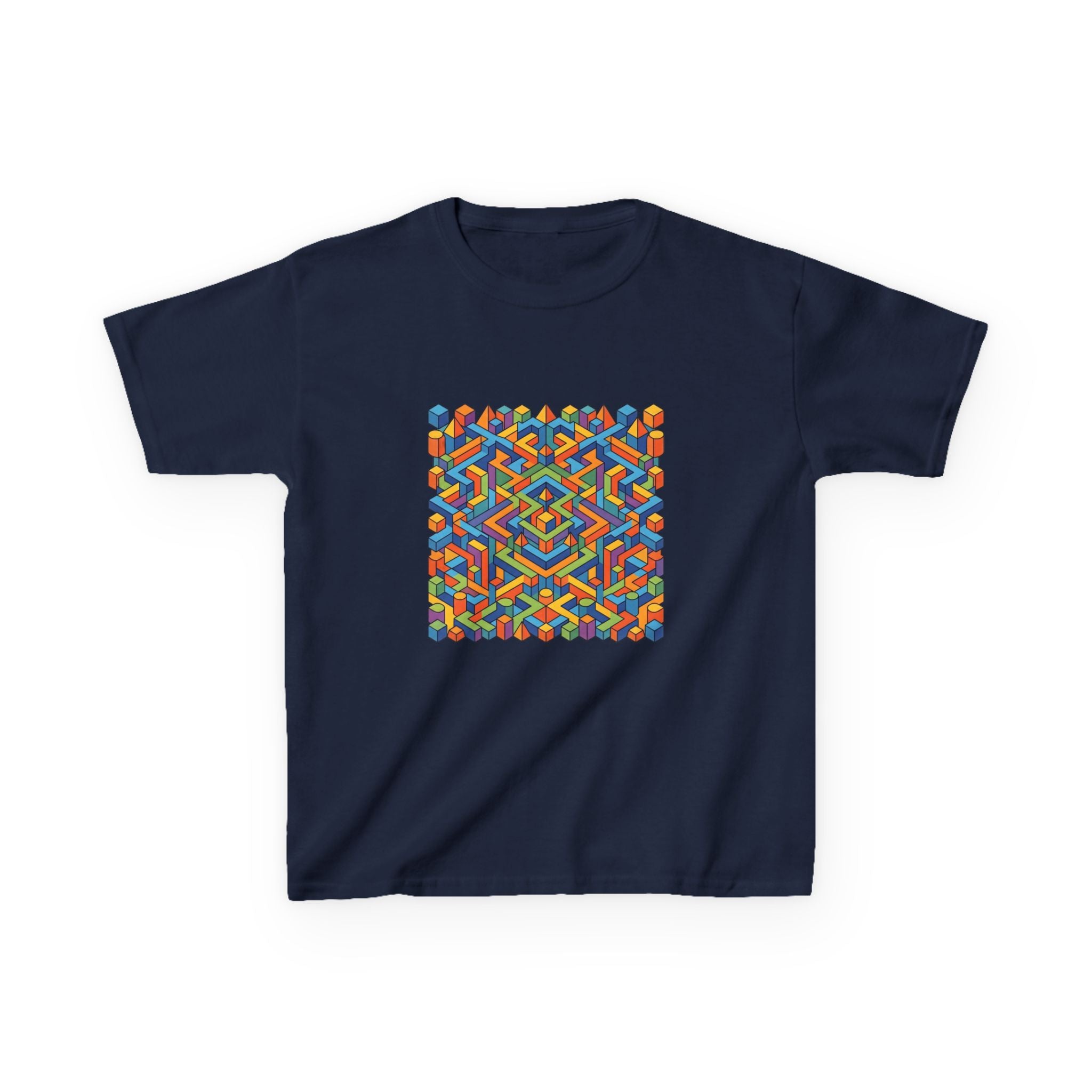 Kids T-Shirt - Colorful Isometric Optical Illusion Maze