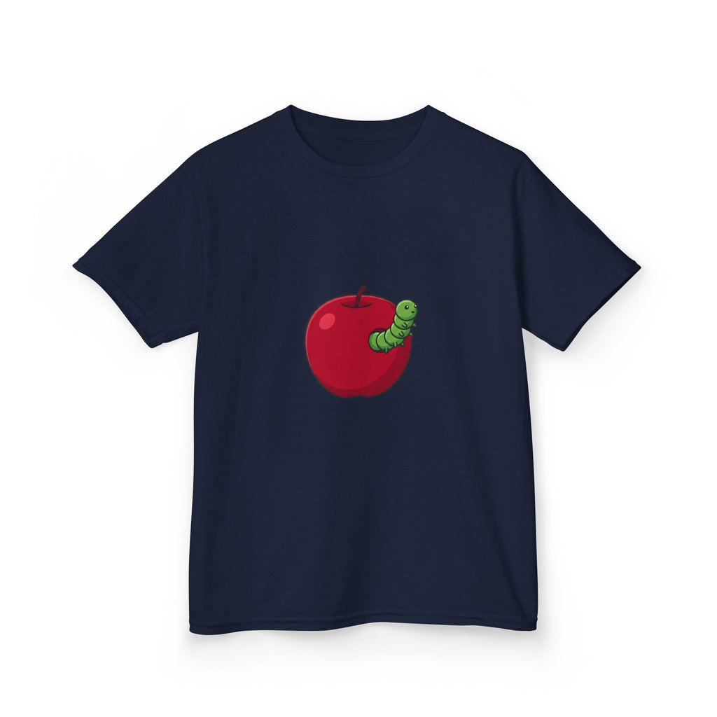 Kids T-Shirt - Cute Hungry Bookworm Caterpillar Apple Tee