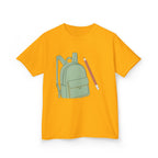 Kids Tee - Cartoon School Supplies Backpack Pencil | Back to School