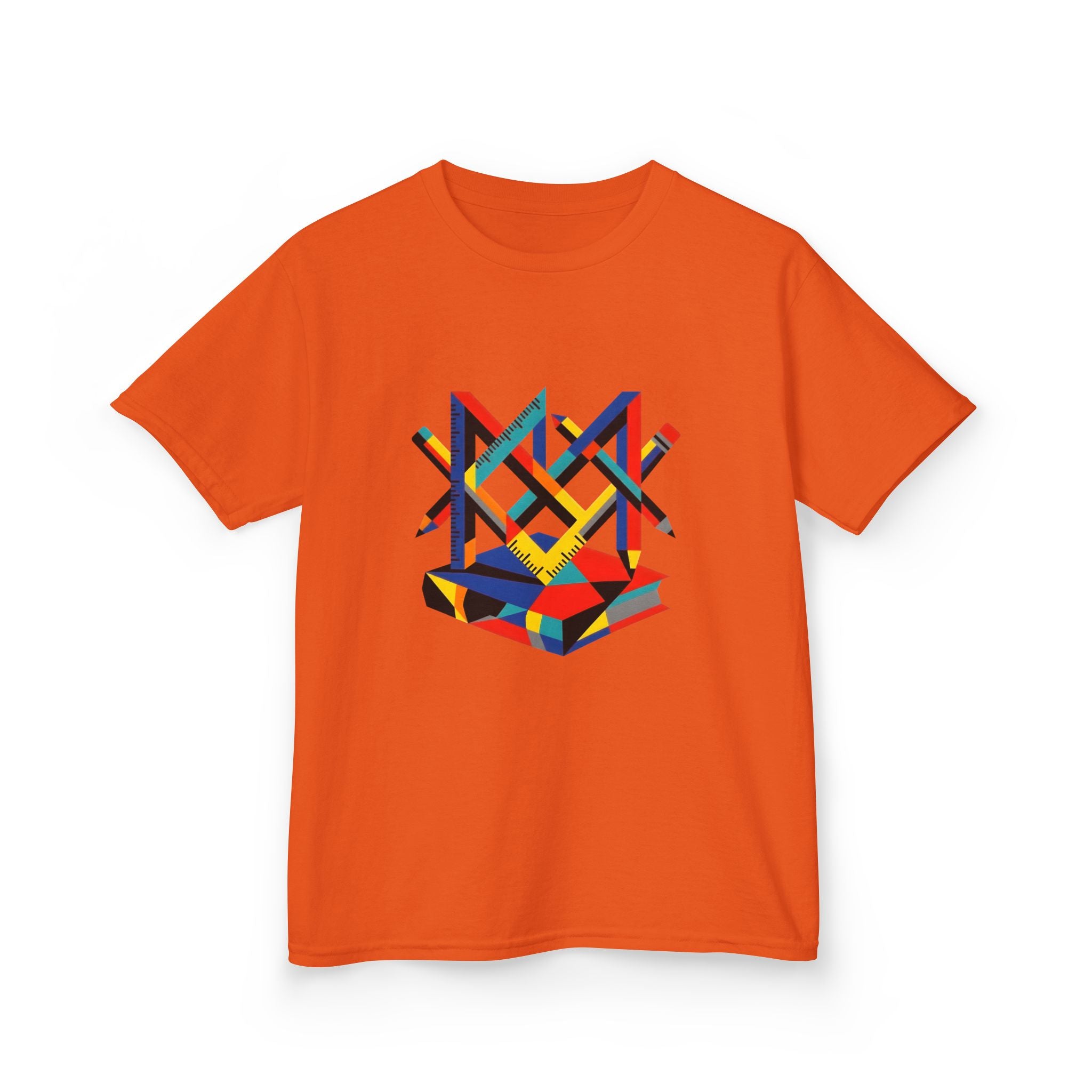Kids Tee - Bauhaus Geometric Design Tools Graphic | Primary Colors