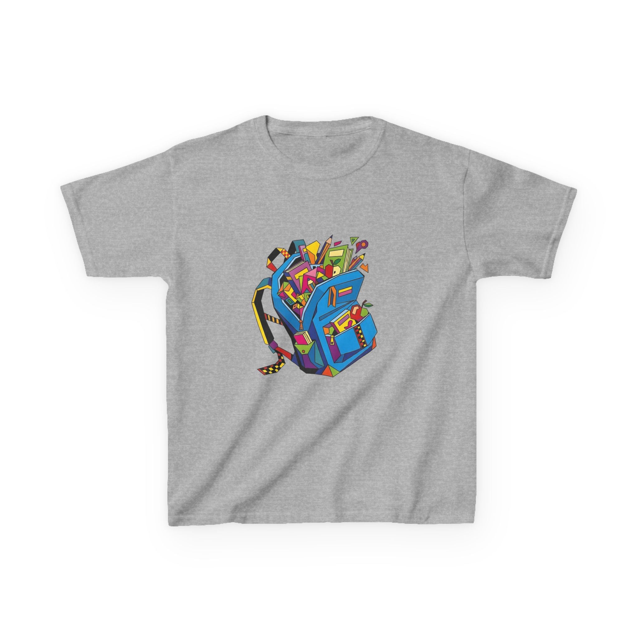 Kids Tee - Vibrant Geometric School Supplies Cartoon | Back to School