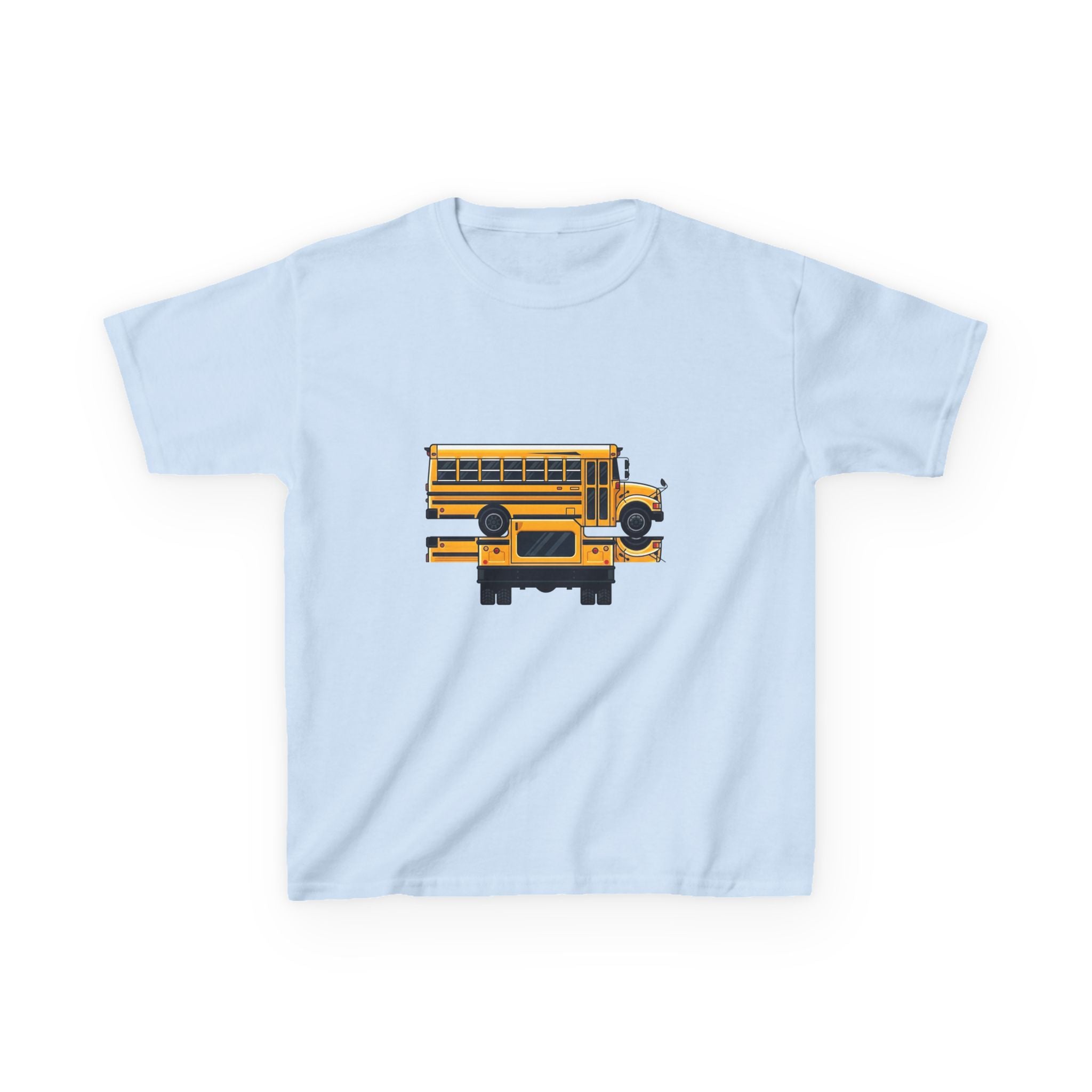 Kids School Bus T-Shirt - Cute Cartoon Reflection | Back to School