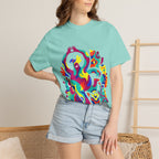 Garment-Dyed T-shirt - Joyful Abstract Creatures | Whimsical Graphic