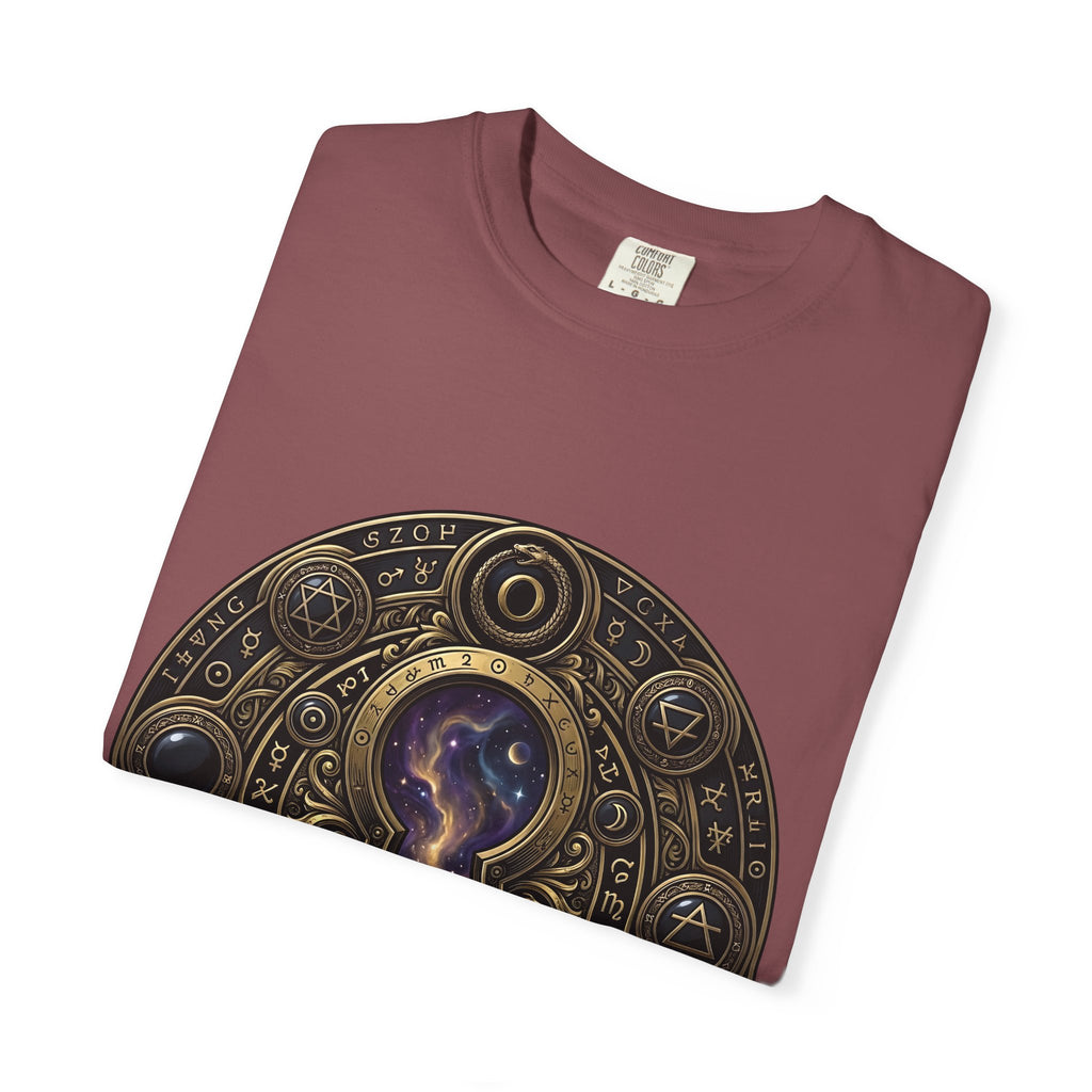 T-shirt - Celestial Keyhole Galaxy | Occult Alchemical Gold