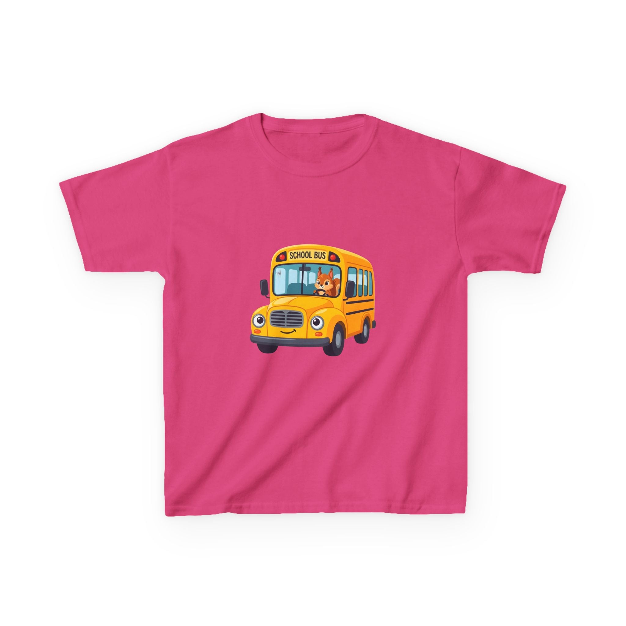 Kids School Bus T-Shirt - Cute Squirrel Driving Cartoon Tee | Back to