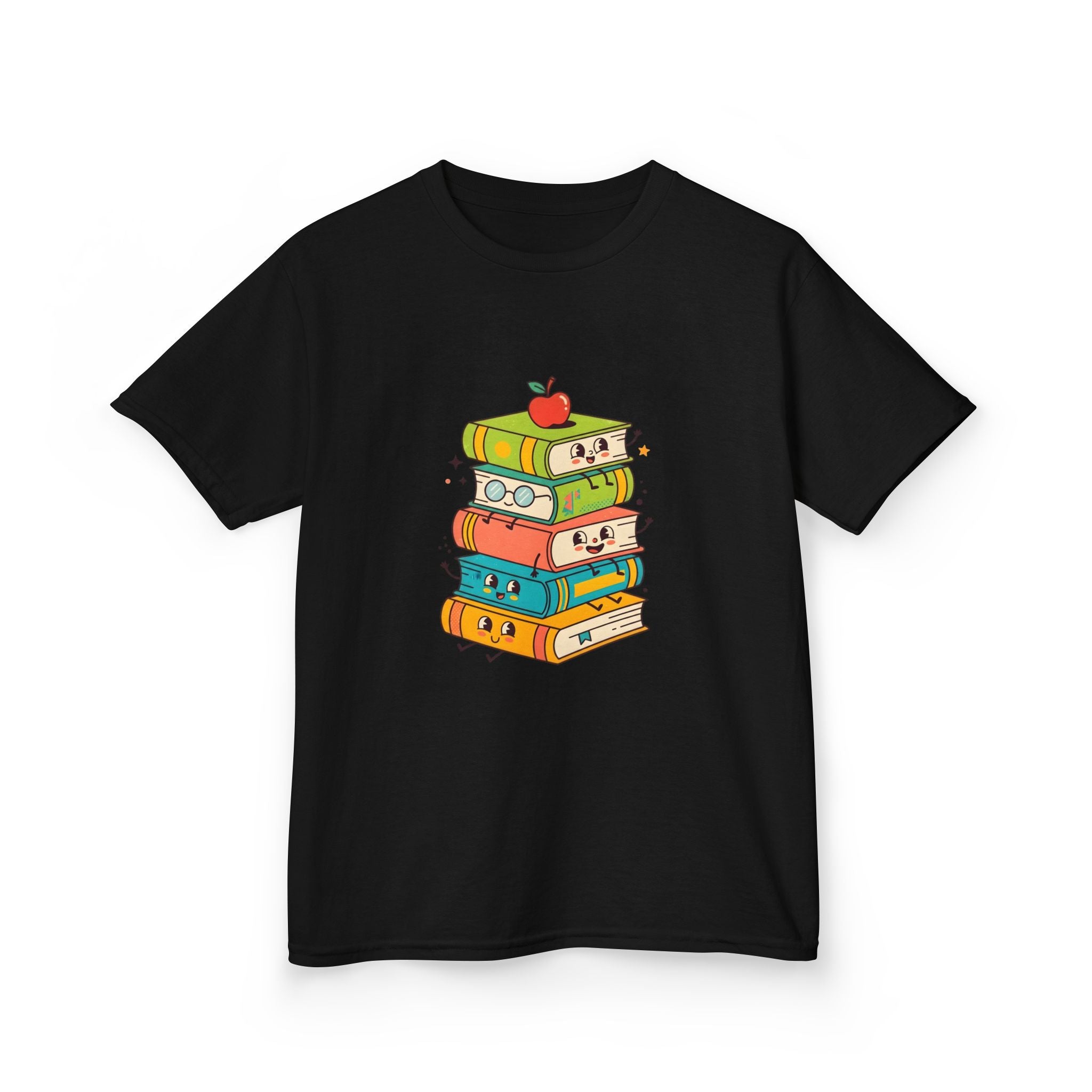 Kids Bookworm Tee - Whimsical Retro Reading & Learning Design