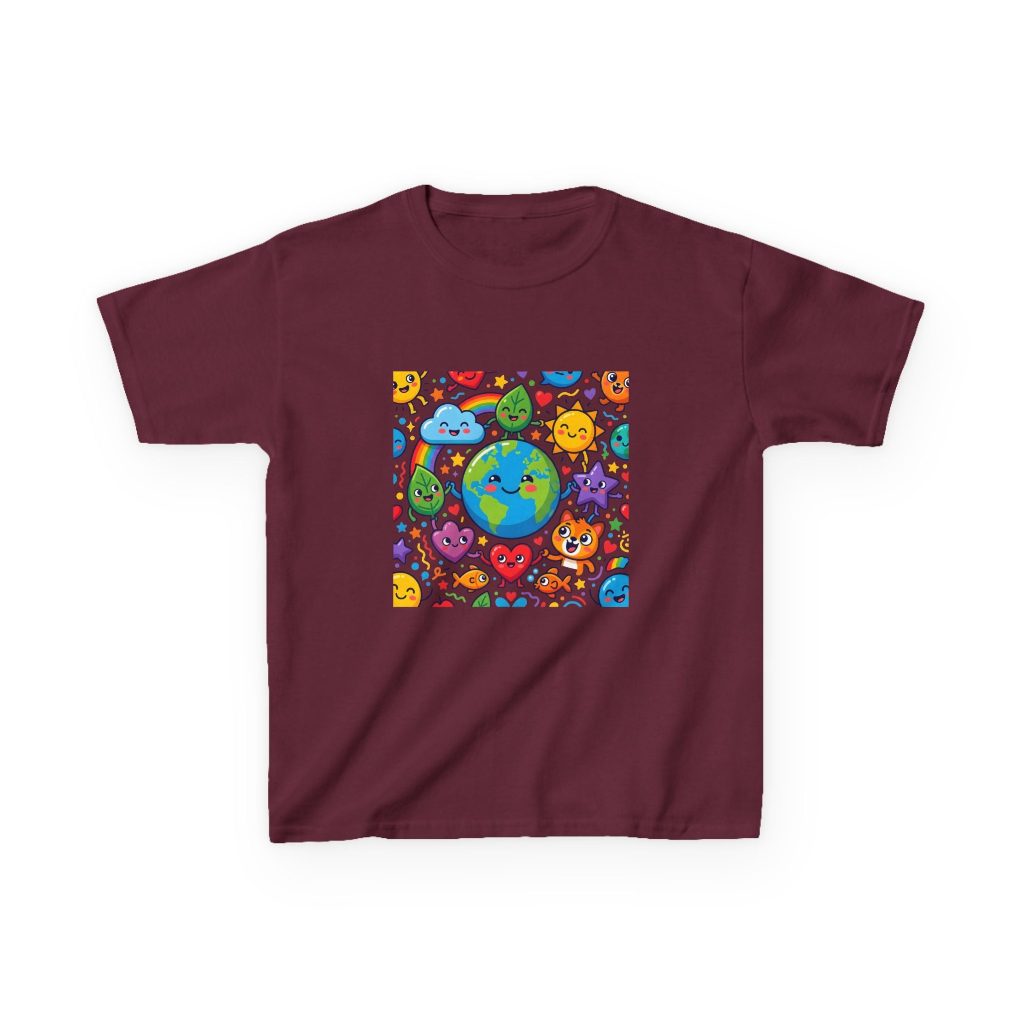 Kids Earth Day Tee - Happy Cartoon Planet | Nature Lovers