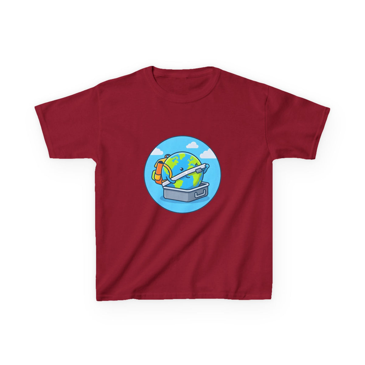 Kids Tee - Cute Earth Travel & School Cartoon Shirt | Adventure