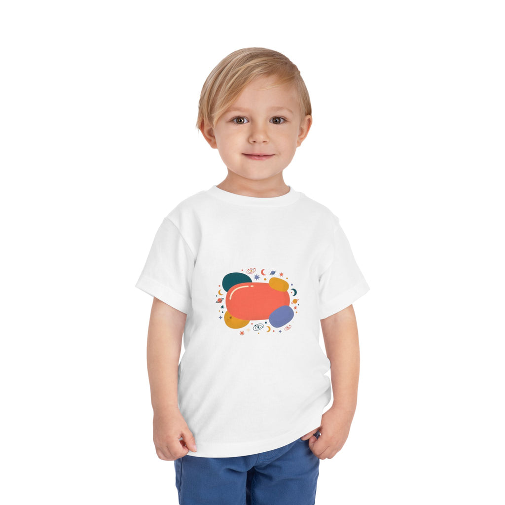 Toddler Short Sleeve Tee - Whimsical Space Design | Kids Cosmic