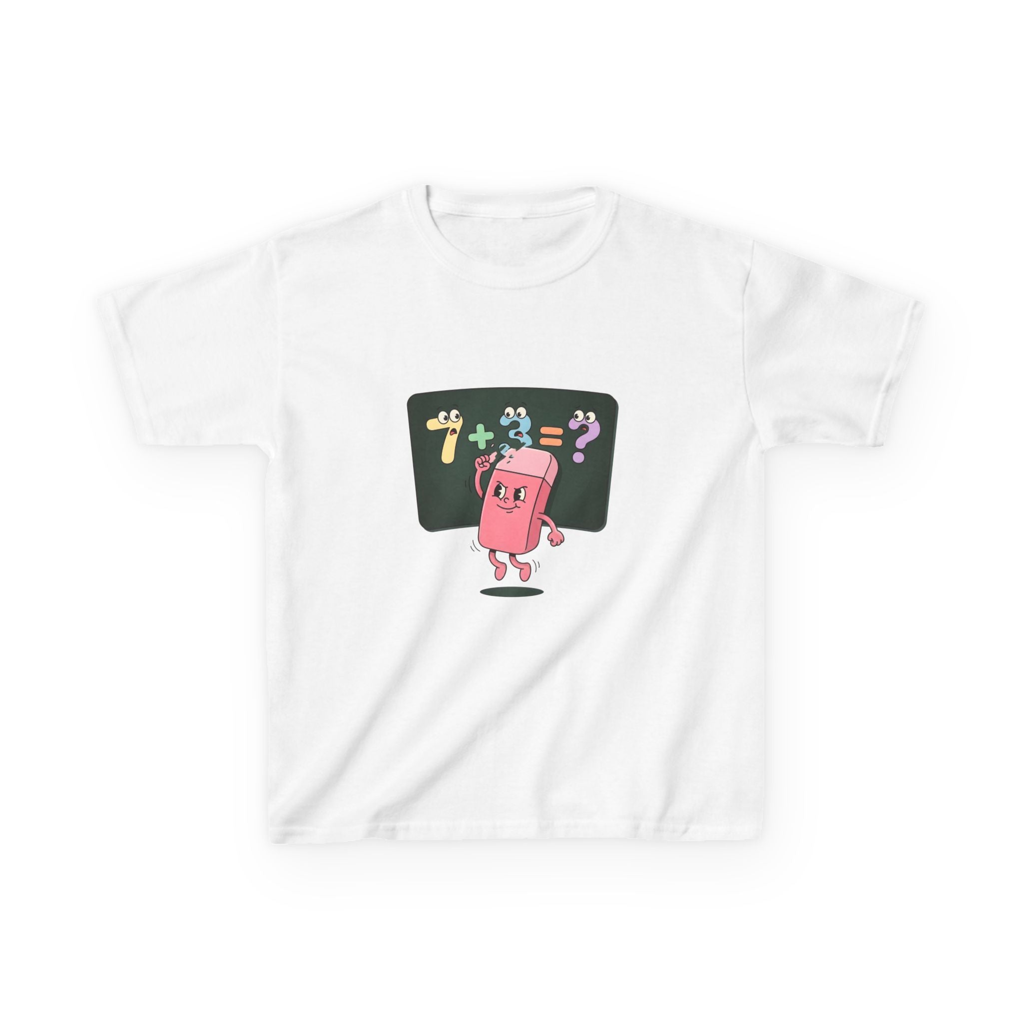 Kids Retro Math Tee - Playful Eraser Addition Problem