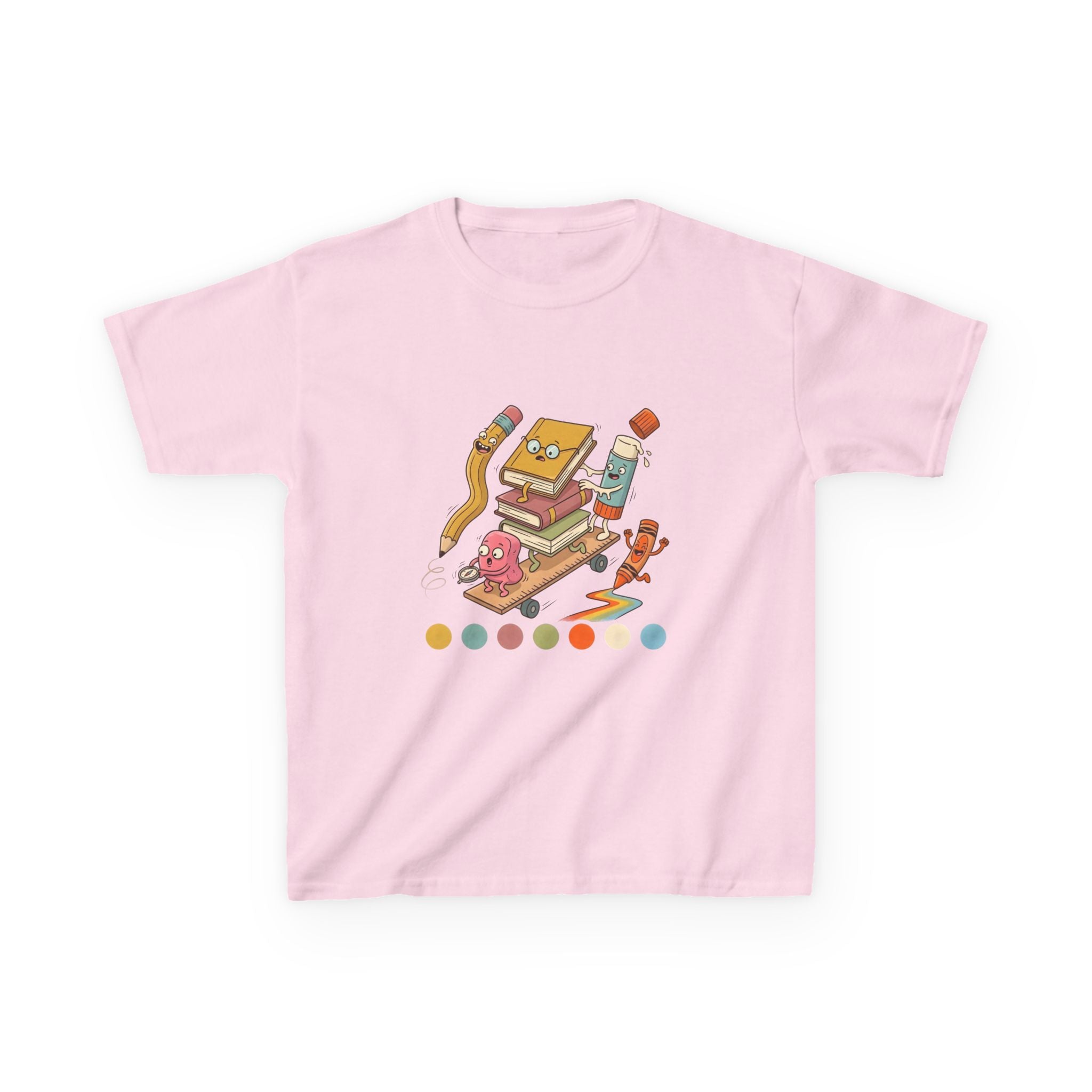 Kids T-Shirt - Cute Cartoon School Supplies | Back to School 2026