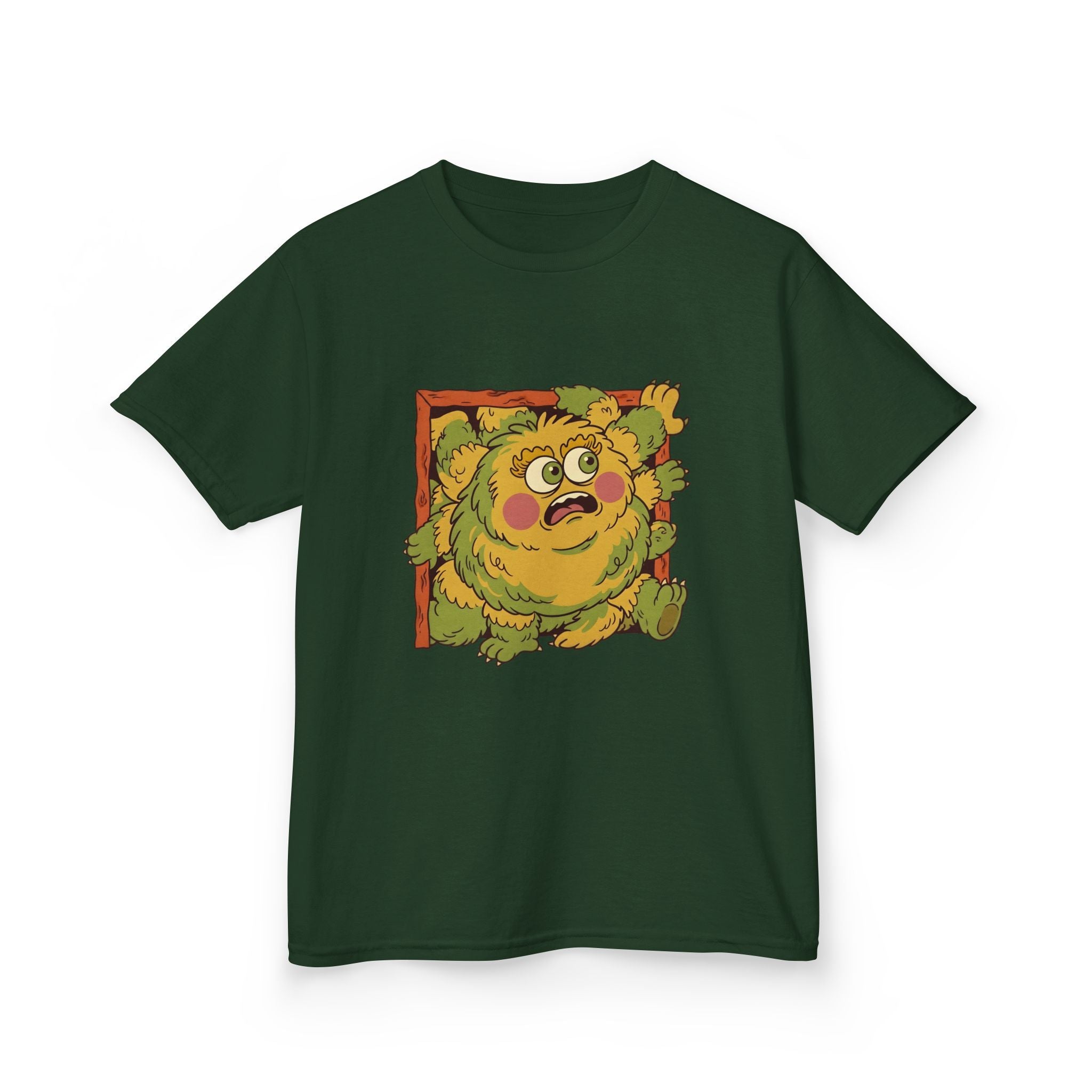 Kids Monster Tee - Whimsical Box Surprise Cartoon | Retro Colors