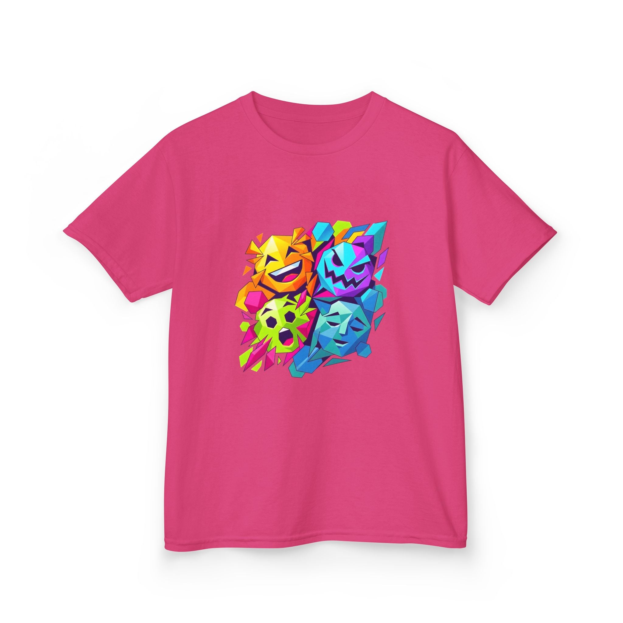 Kids T-Shirt - Vibrant Geometric Faces | Abstract Art