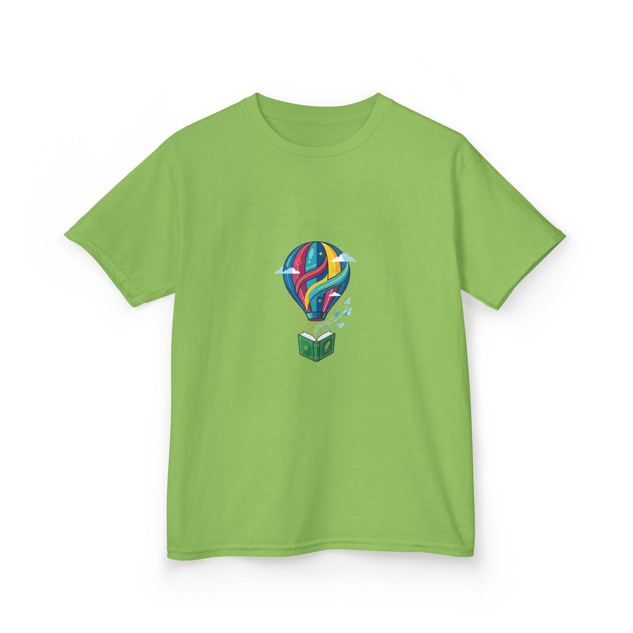 Kids T-Shirt - Bookworm Hot Air Balloon Reading Adventure Tee