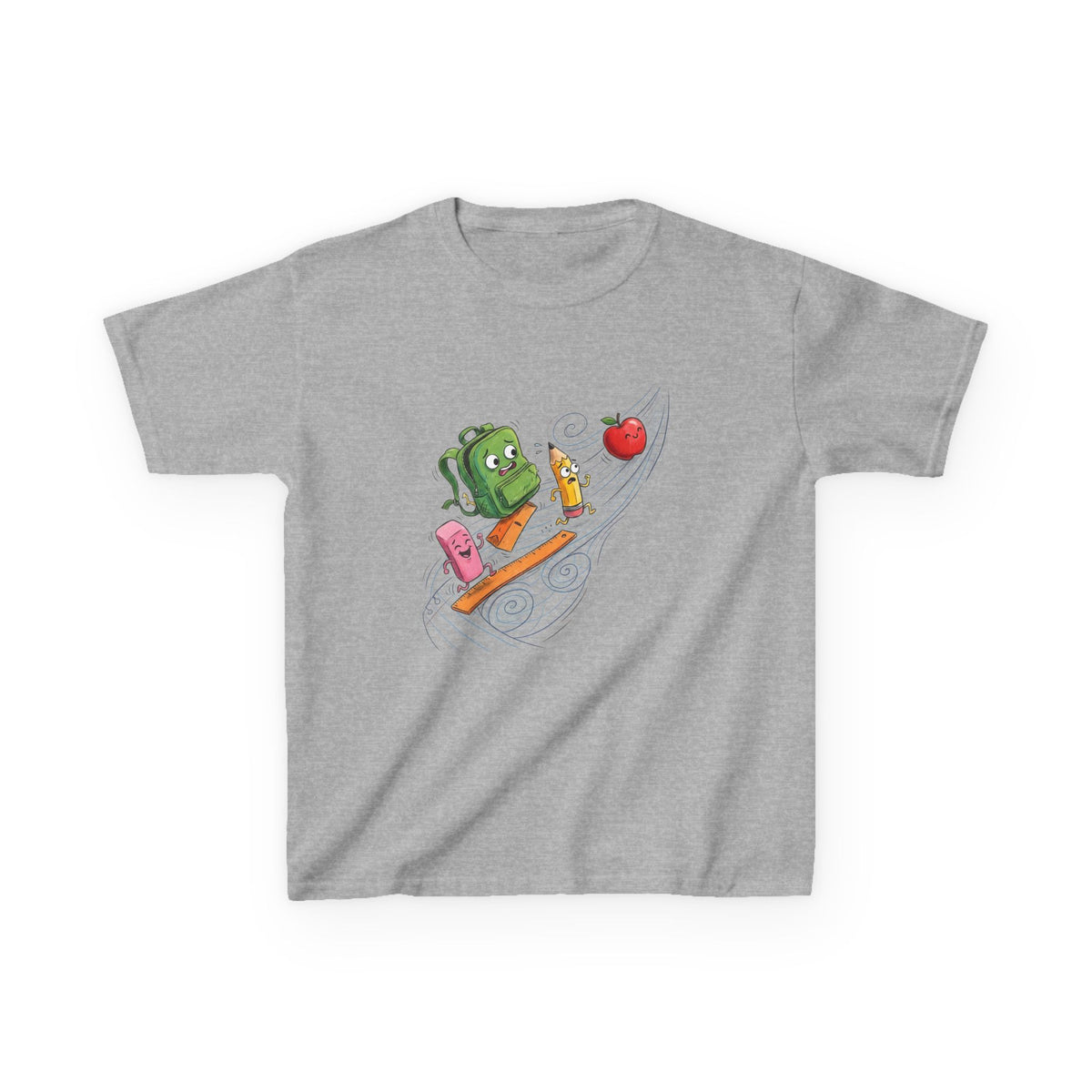 Kids Cartoon School Supplies T-Shirt - Back to School Chaos | 2026