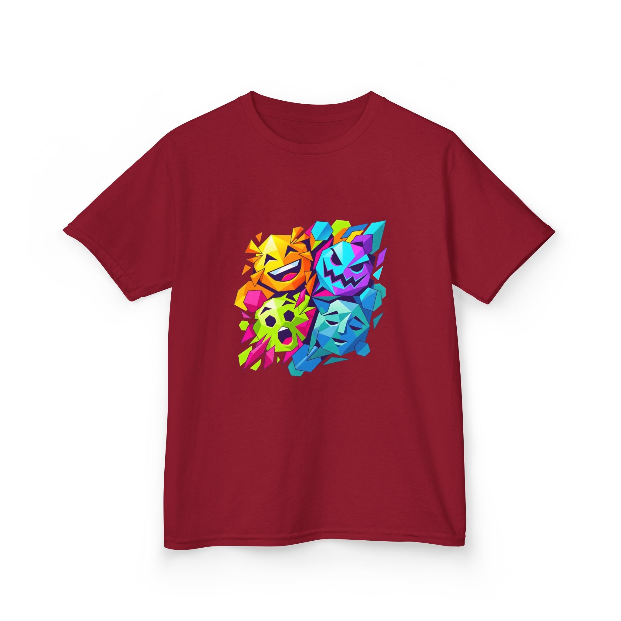 Kids T-Shirt - Vibrant Geometric Faces | Abstract Art