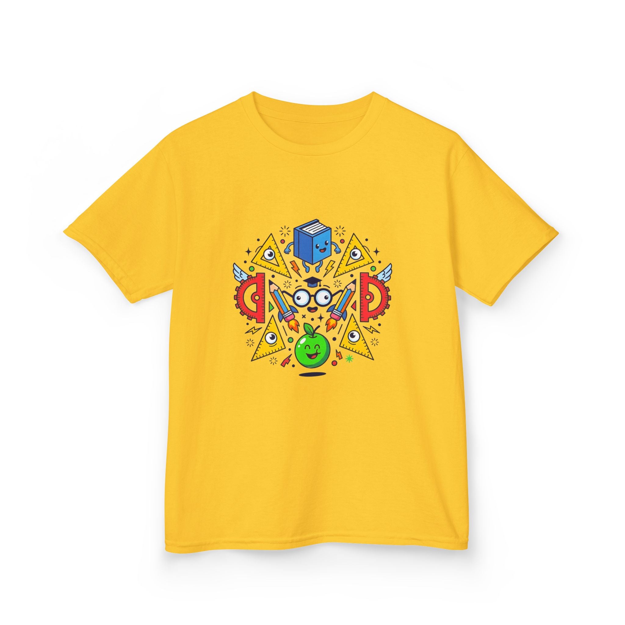 Kids Tee - Cartoon School Supplies & Learning Design | Back to School