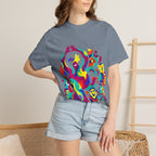 Garment-Dyed T-shirt - Joyful Abstract Creatures | Whimsical Graphic