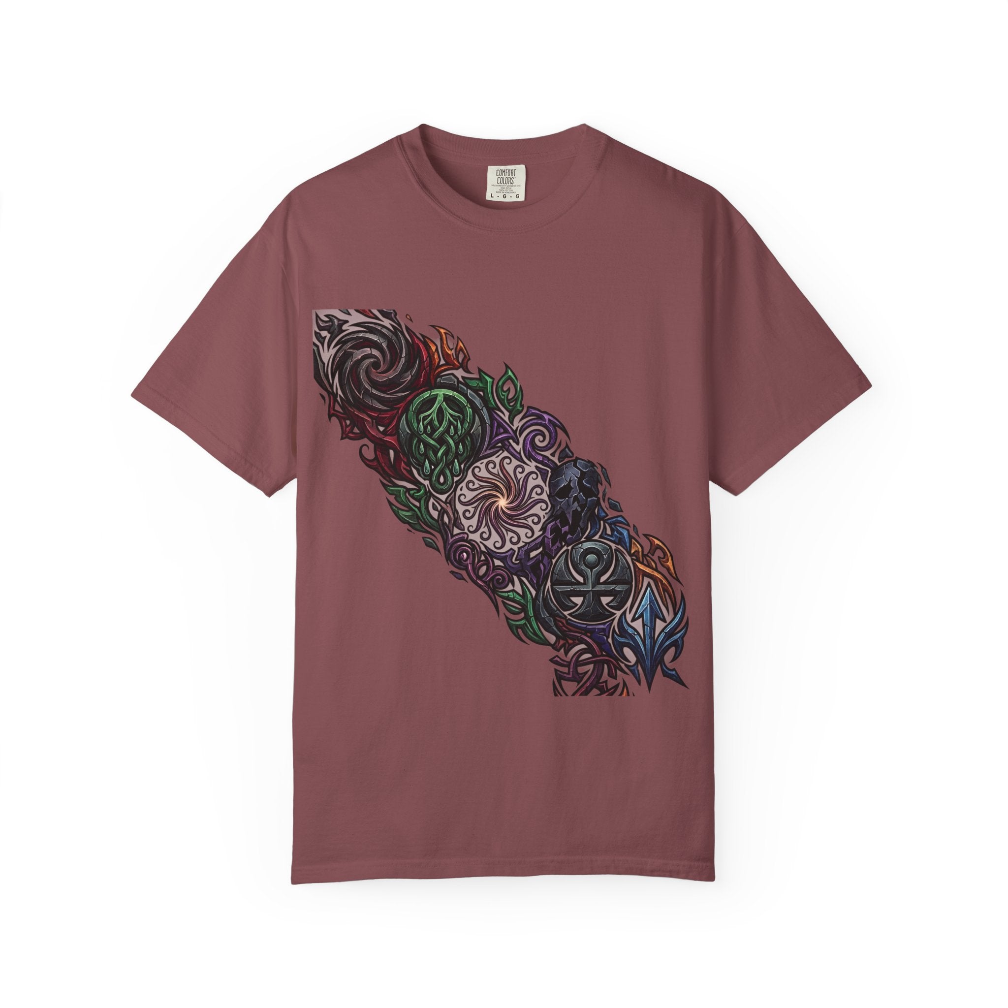 Unisex T-shirt - Dark Fantasy Celtic Skull Ankh | Garment-Dyed