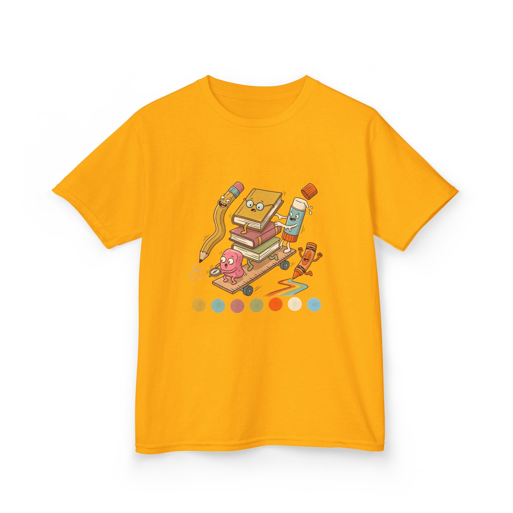 Kids T-Shirt - Cute Cartoon School Supplies | Back to School 2026