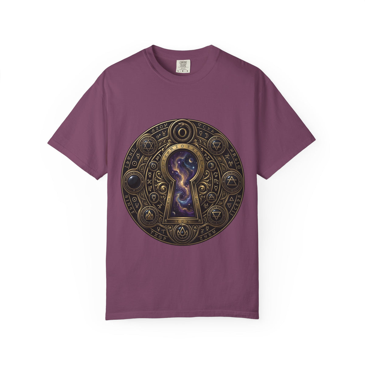 T-shirt - Celestial Keyhole Galaxy | Occult Alchemical Gold