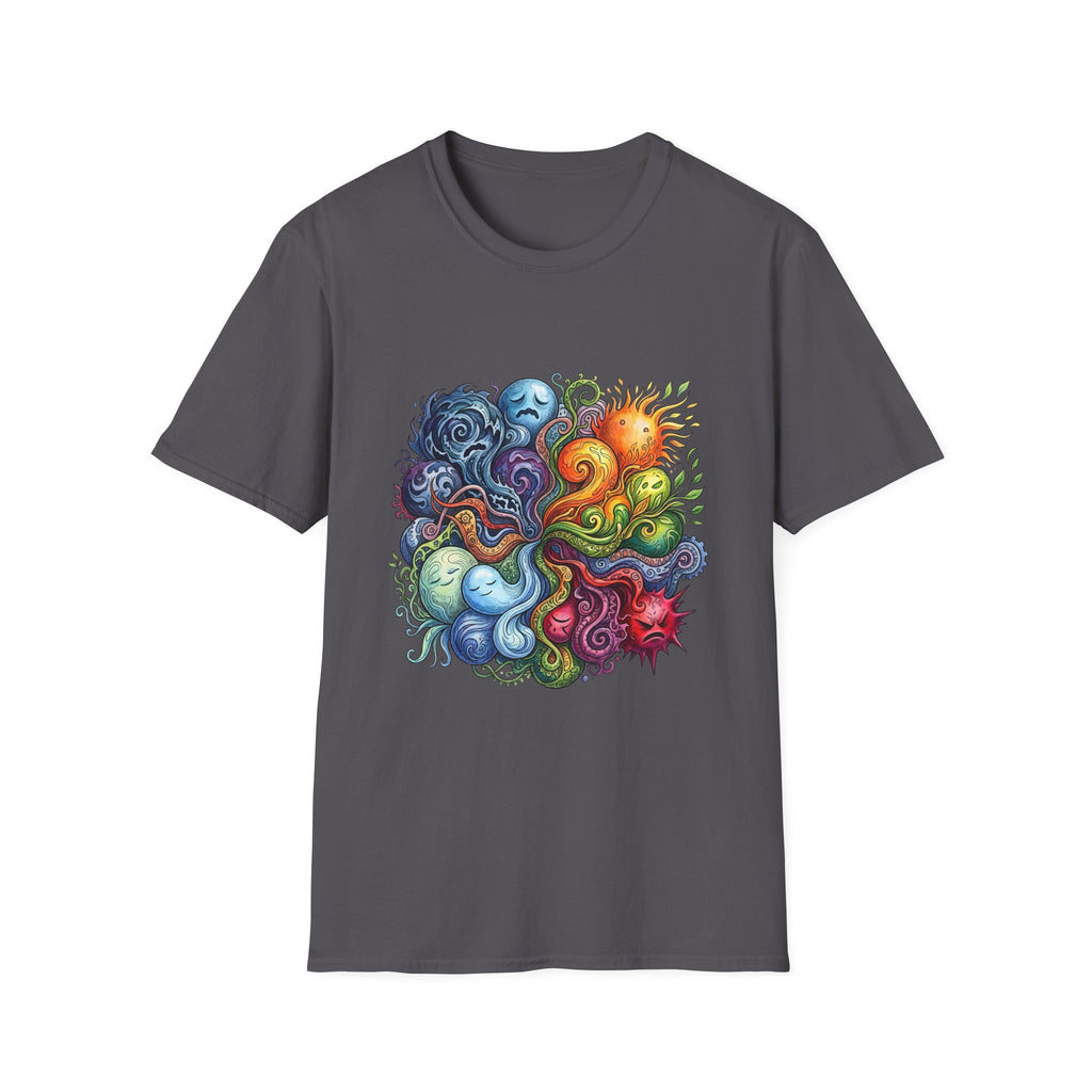 Abstract T-Shirt - Whimsical Watercolor Mandala | Surreal Figures