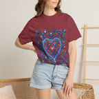 Unisex Garment-Dyed T-shirt - Cosmic Love | Psychedelic Heart Art
