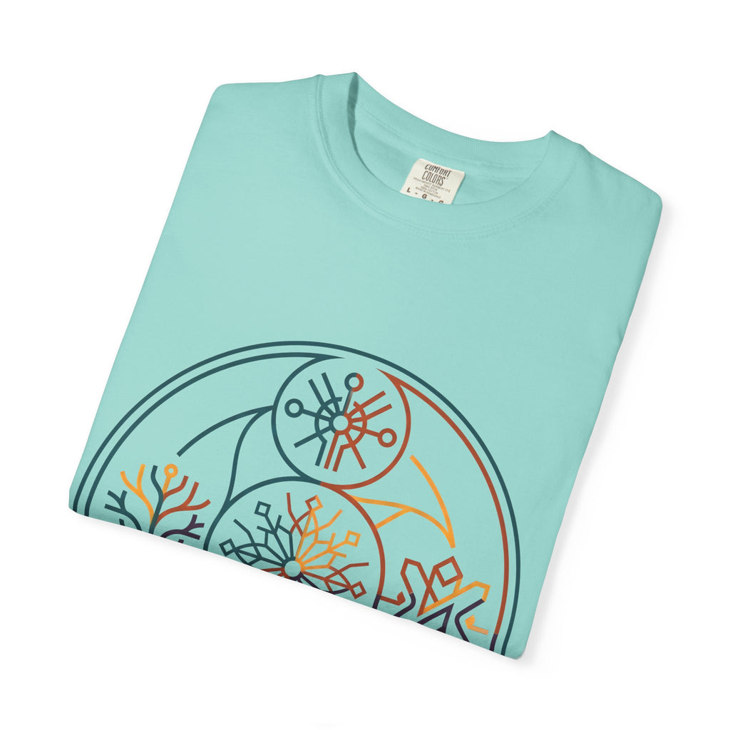 Unisex Garment-Dyed T-Shirt - Minimalist Geometric Nature Art