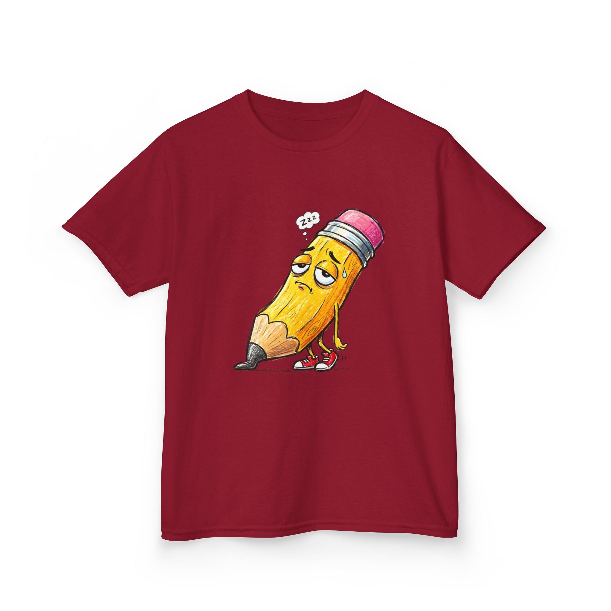 Kids T-Shirt - Tired Pencil Zzz Cartoon | Funny Back to School