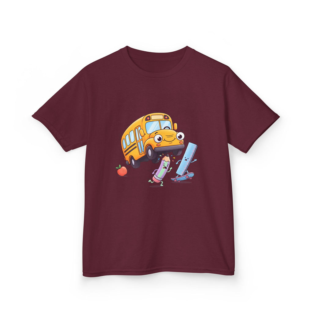 Kids School Bus Tee - Cute School Supplies Shirt | Back to School 2026