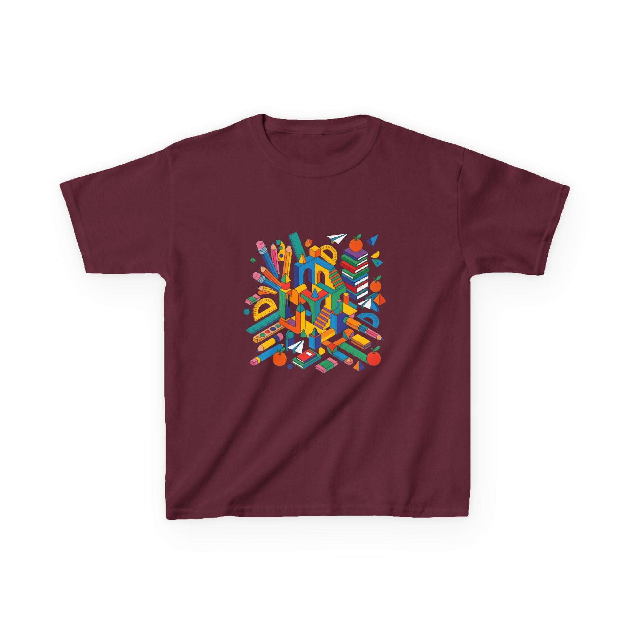 Kids T-Shirt - Abstract Geometric School Supplies | Back to School