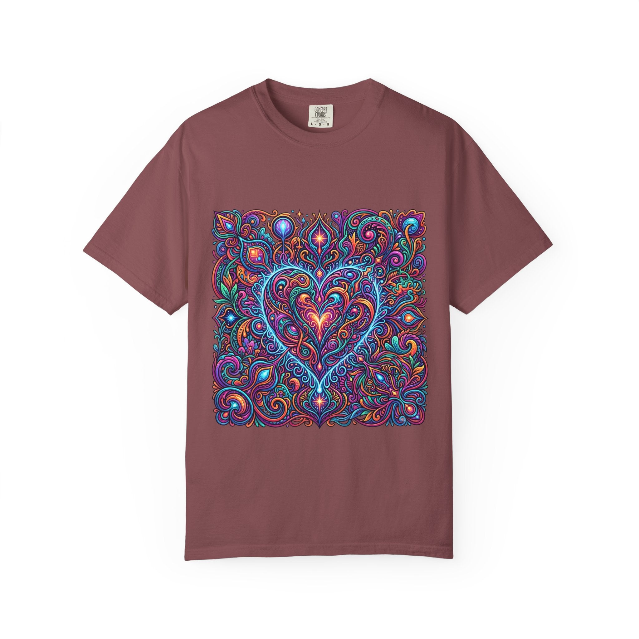 Unisex Garment-Dyed T-shirt - Cosmic Love | Psychedelic Heart Art